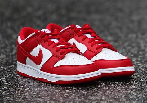 nike sneakers red and white.